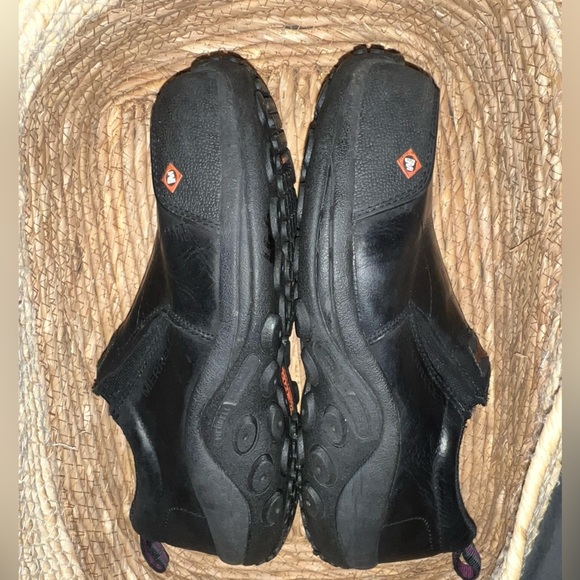 Merrell Midnight Dual Density Moccasin Black Leather Slip On Shoe - Picture 12 of 16